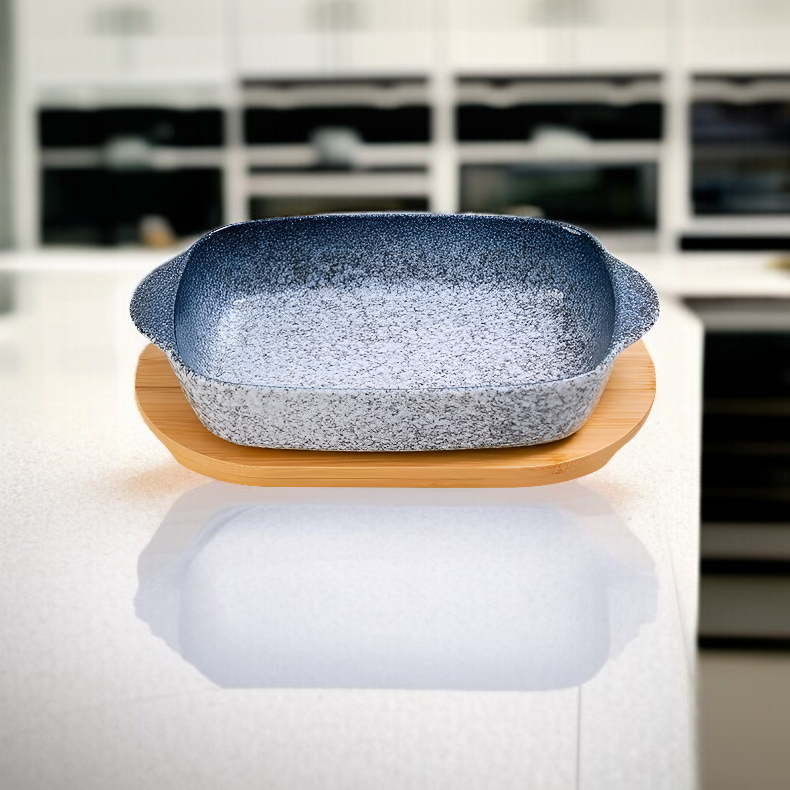 Japán kerámia dupla fülű sütőtál sajtos rizses és rántott csirkés tálhoz