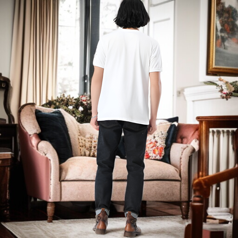 15オンスヘビーオンスセルビッチデニム メンズスリムジーンズ 原色小脚パンツ