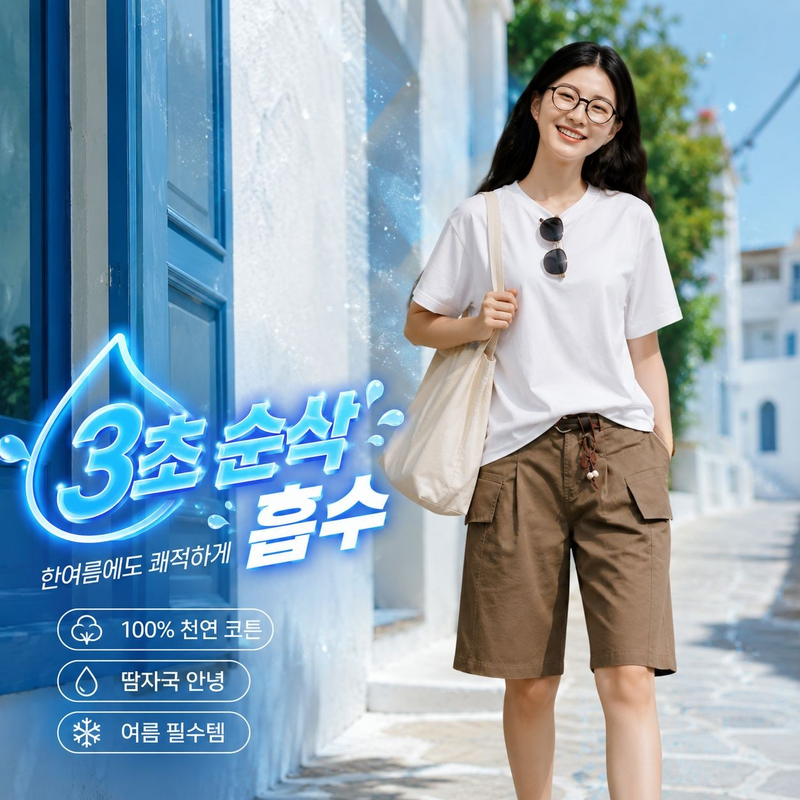 슬림핏 정어깨 반팔 상의