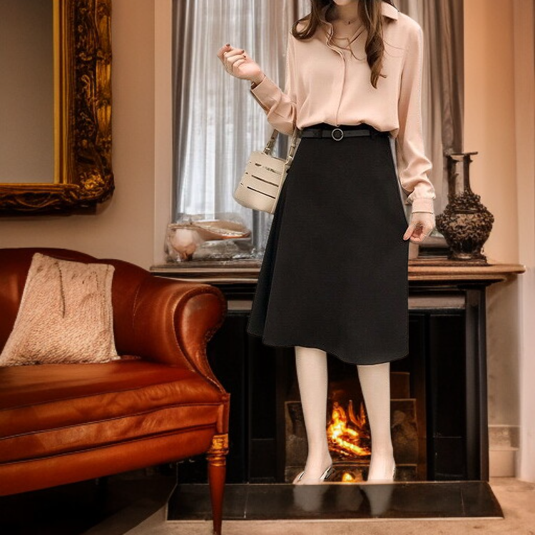 봄 한범 여 긴팔 셔츠 솔리드 이너 쉬폰 상의 봄 한범 긴팔 셔츠 이너 쉬폰 셔츠