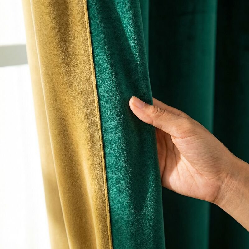 ผ้าม่านกำมะหยี่ทึบแสงสไตล์โมเดิร์น สำหรับตกแต่งบ้าน แบบแผ่นเดียว ไม่รวมอุปกรณ์ม่าน