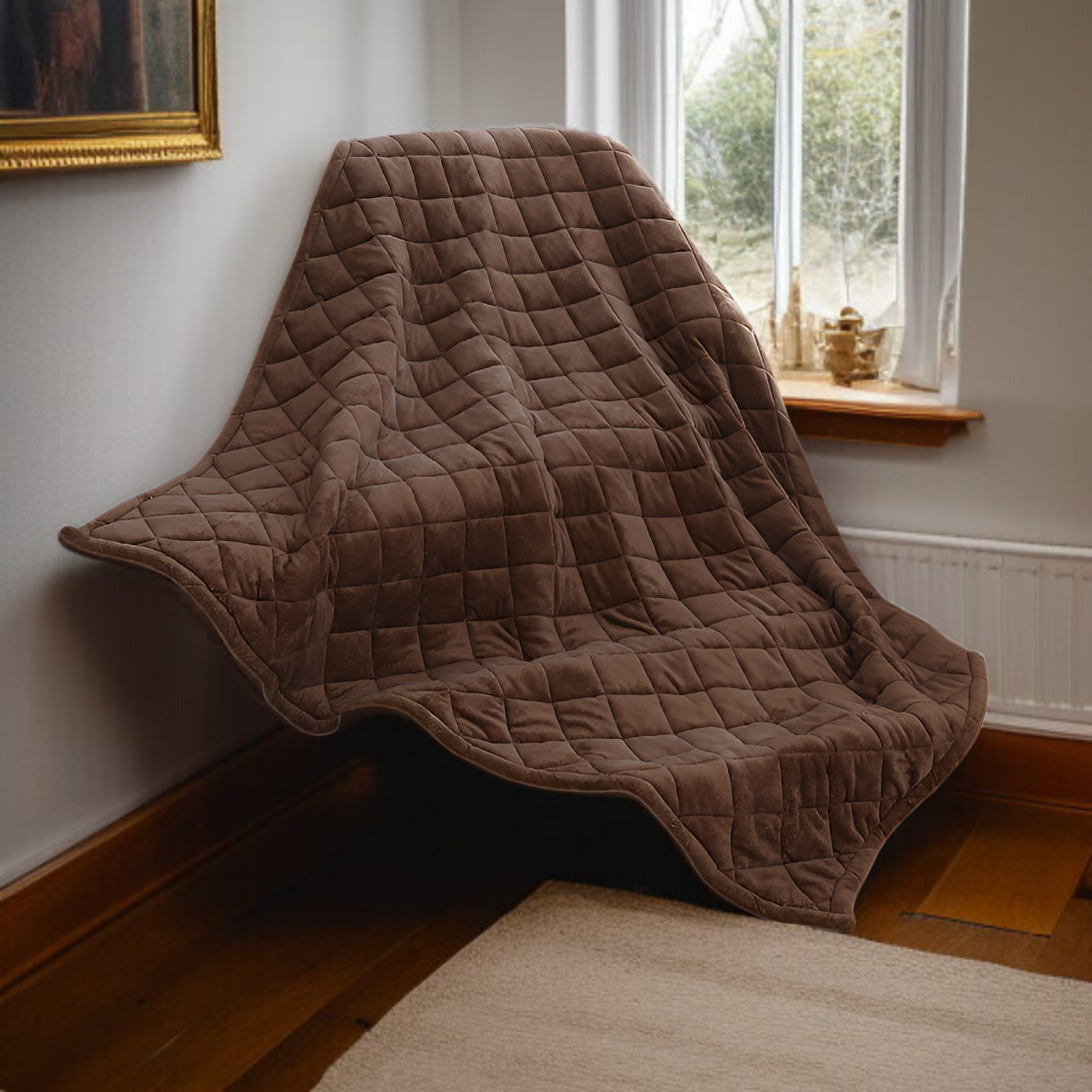 両面ベルベットプラス厚手ファイヤーキルト家庭用ファイヤーボックスカバー冬用暖房ボックスカバーキルトソファランチブレイクブランケット