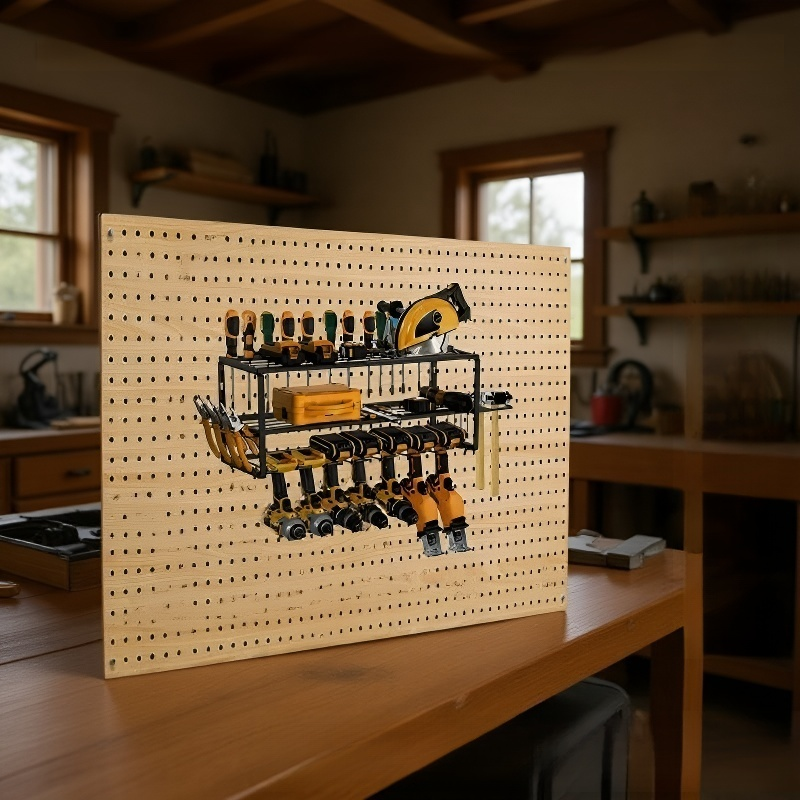 차고 공간 절약에 도움되는 벽걸이 공구 보관함