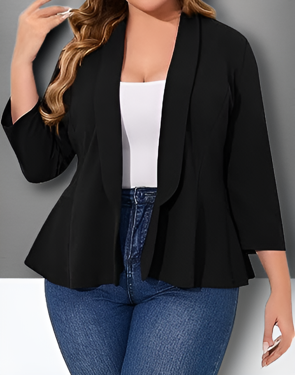 オフィス向け大きいサイズレディースブレザー