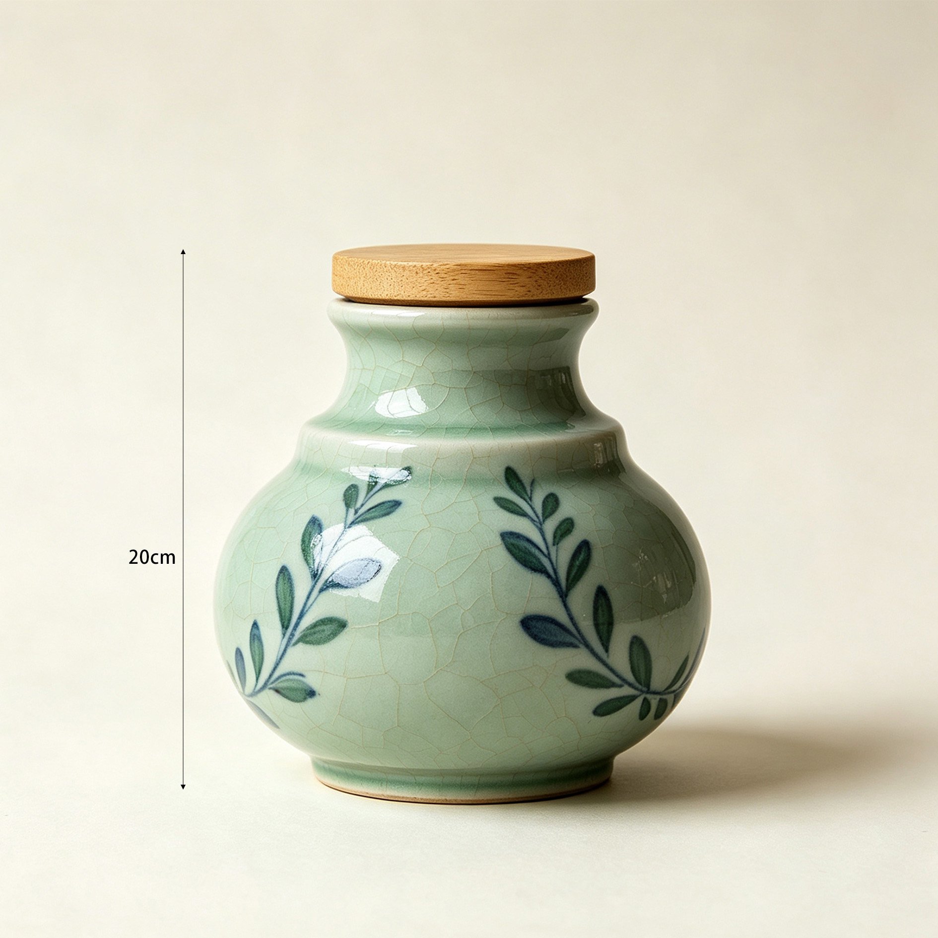 Traditional celadon tea storage jar