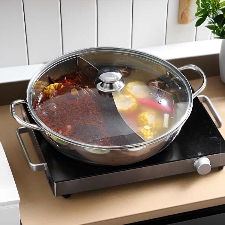 가정용 스테인리스 스틸 이중 칸막이 핫팟