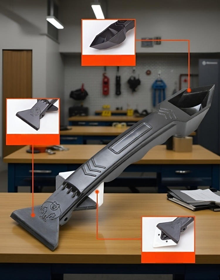 Detalle del cabezal de la herramienta removedora de adhesivo