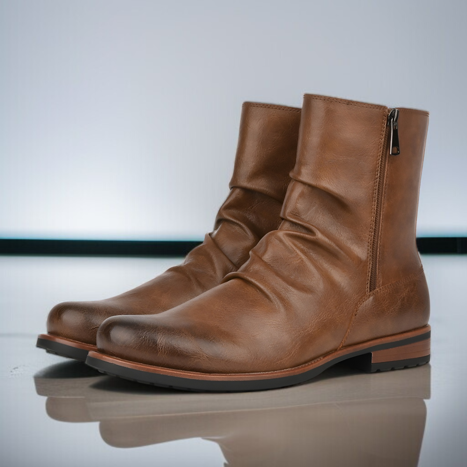 快適な履き心地の短筒カジュアルブーツ