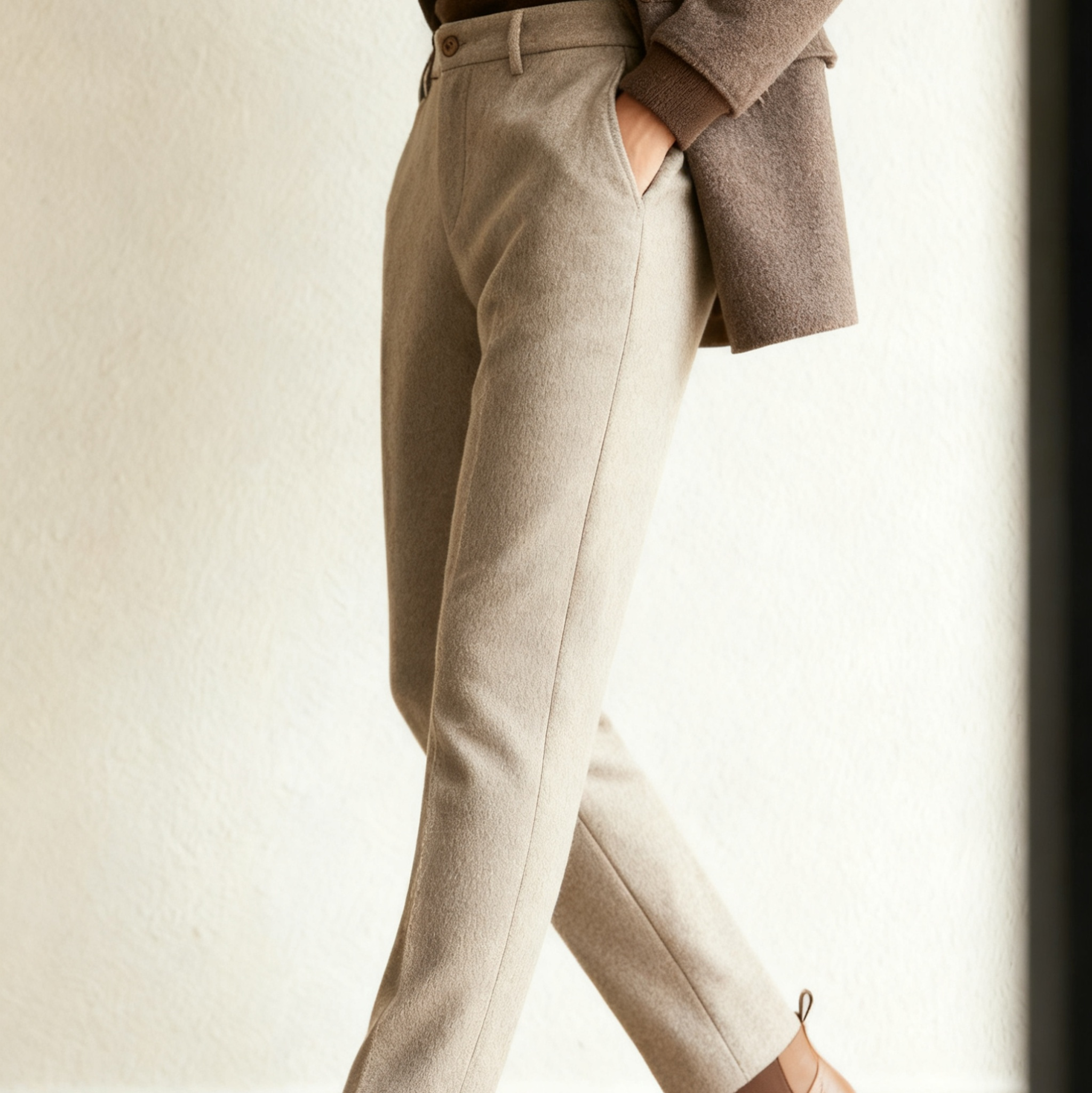 남성 클래식 핏 울 정장 바지