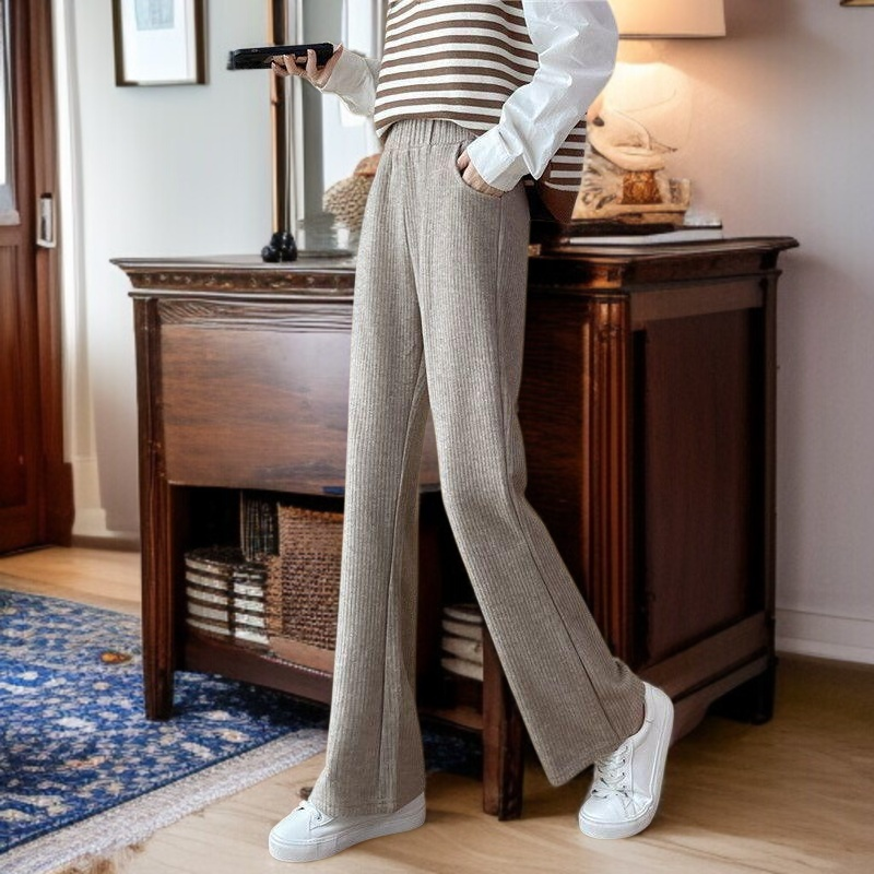 レディース厚手カジュアルフレアパンツ