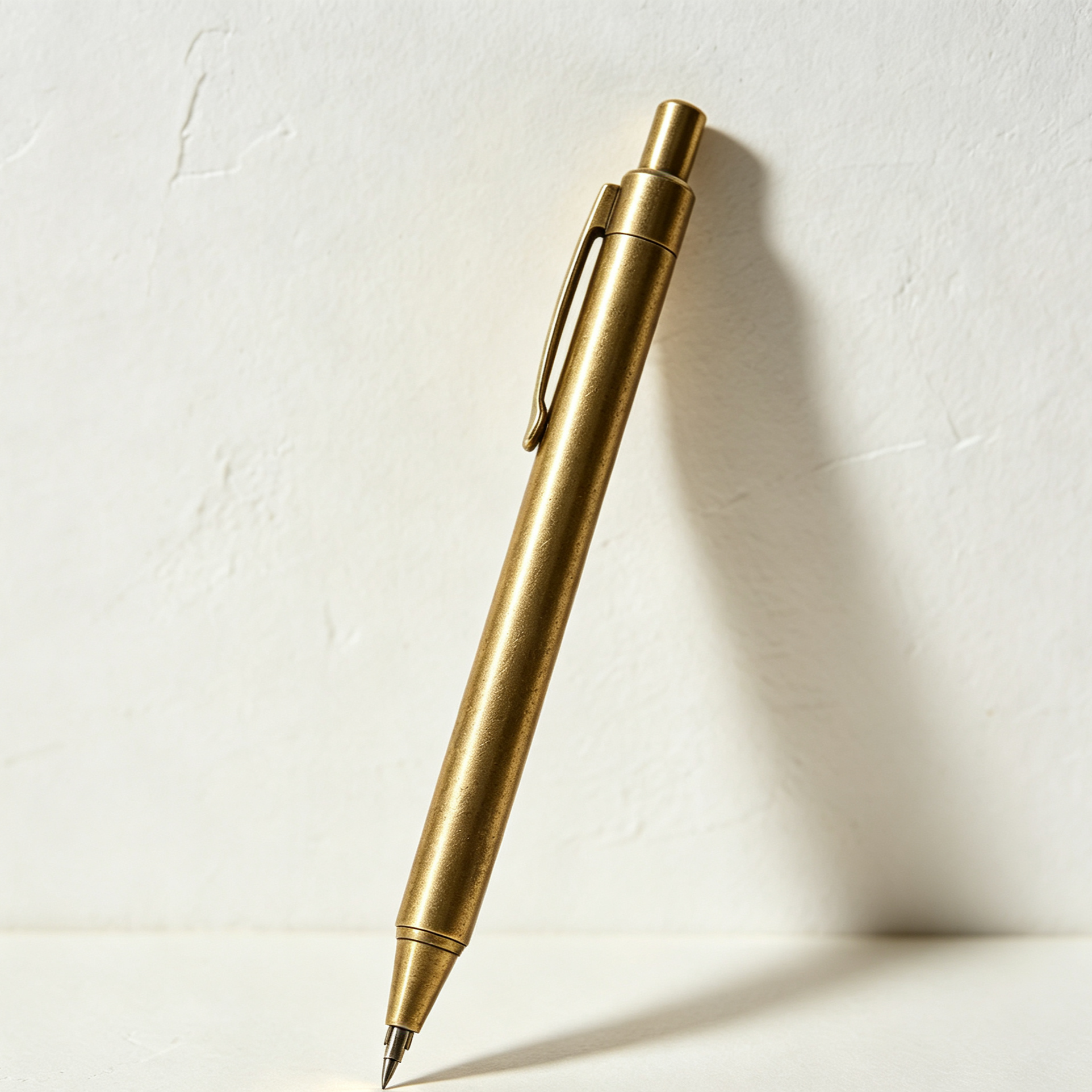 Brass click-operated ballpoint pens (5 pens)