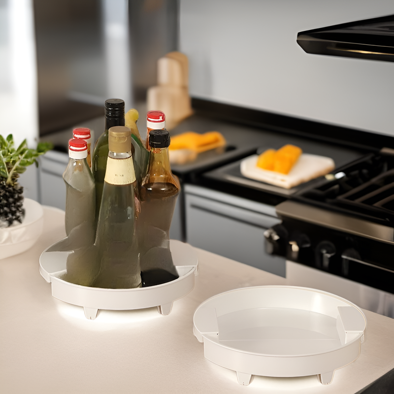 ชั้นวางเครื่องปรุงหมุนได้ 360 องศาแบบยืดหดได้ ผลิตในญี่ปุ่น สำหรับห้องครัว