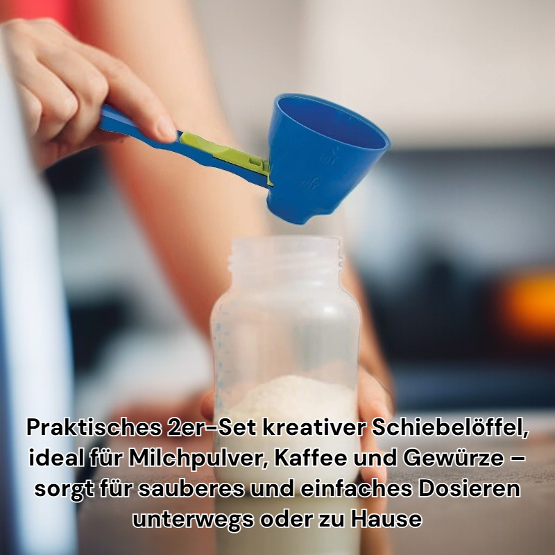 2 Pack Kreative Schiebe Löffel auslaufsicher Löffel Milch Pulver Kaffee Tragbare Mini