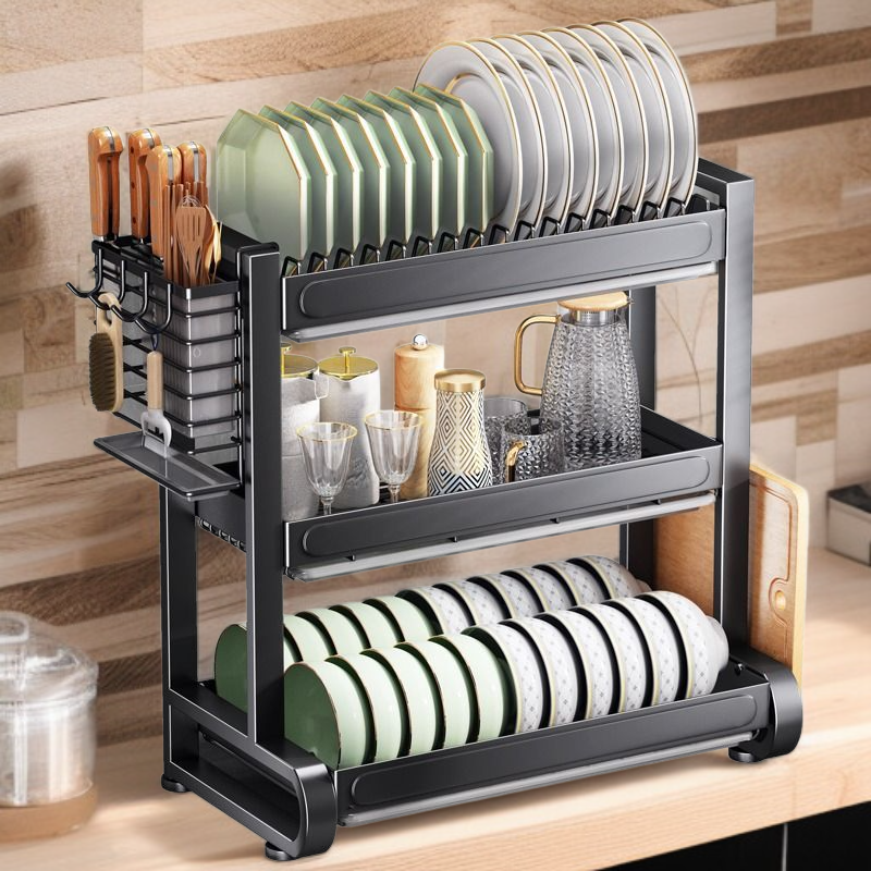 キッチンカウンター上の食器ラック設置例