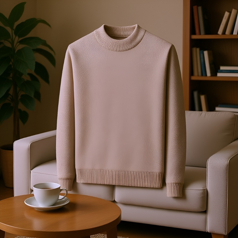 남성 겨울 기모 라운드 니트 스웨터