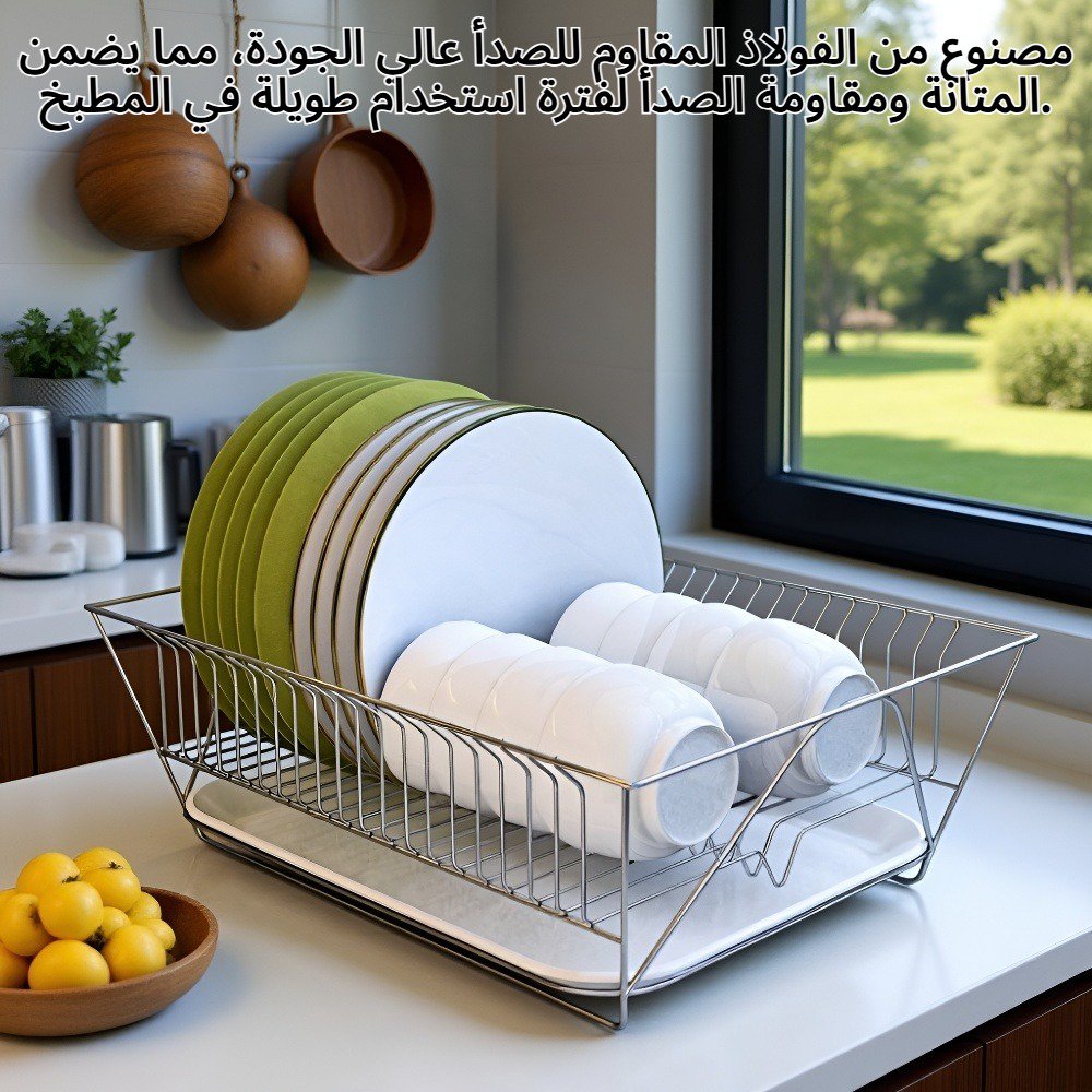 رف تخزين مطبخ منزلي من الفولاذ المقاوم للصدأ