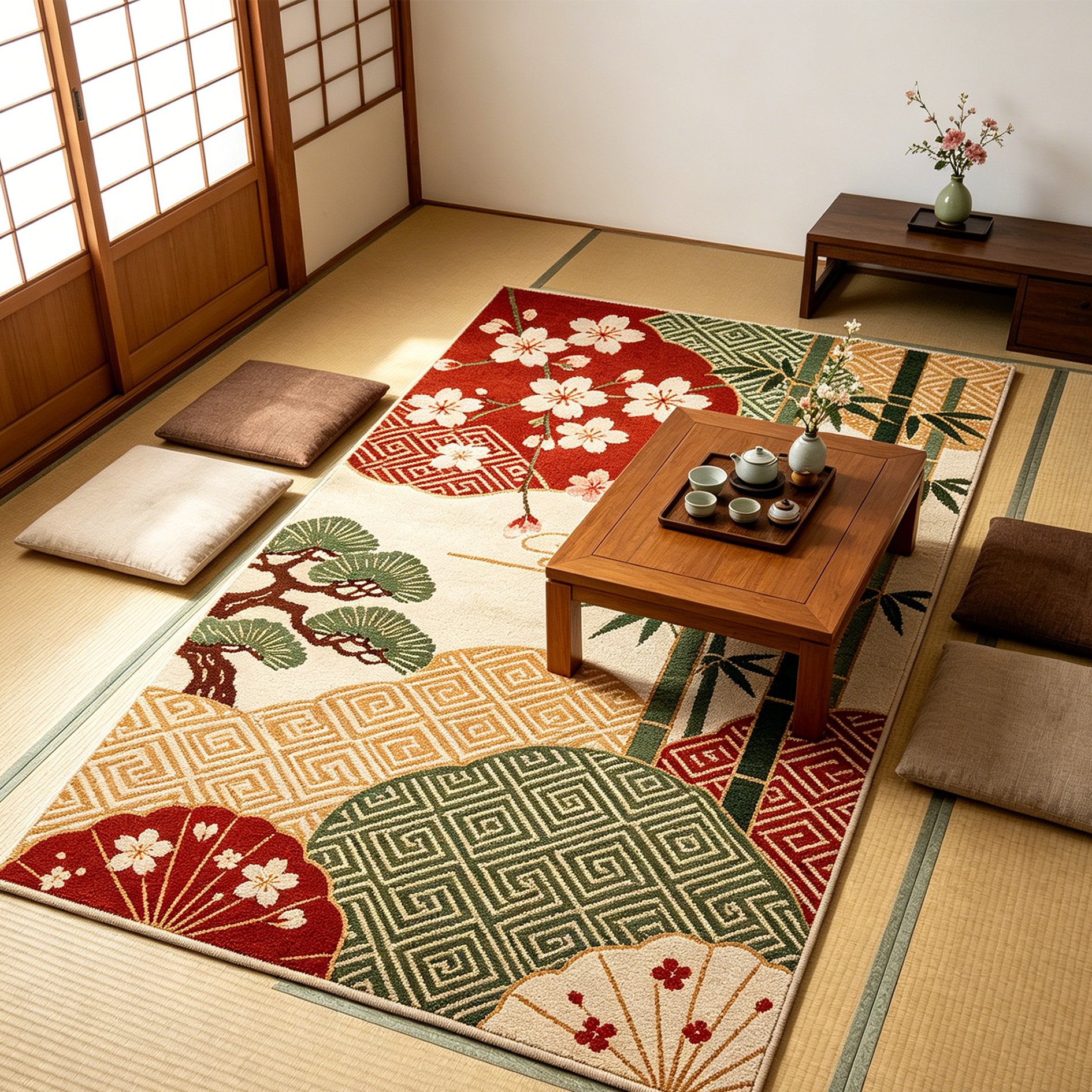 シンプルおしゃれカーペットセット（2枚入り）