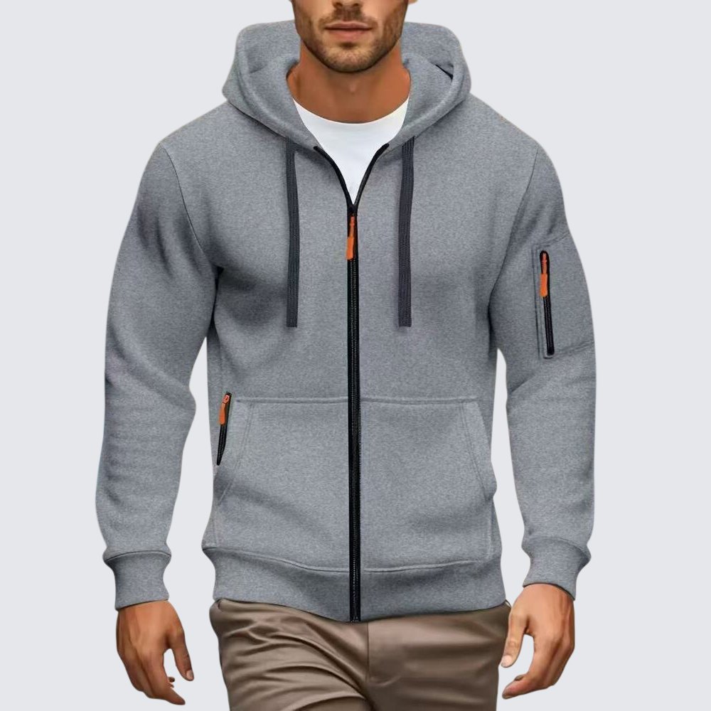 純色休閒運動連帽外套