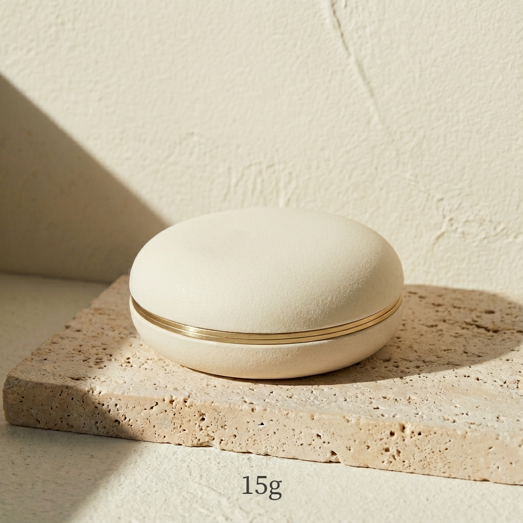 กล่องแป้งพร้อมพัฟสำรองสำหรับผิวสวย