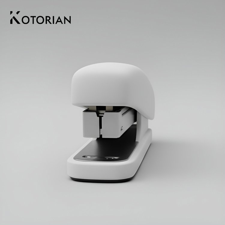 Detailní pohled na robustní kancelářskou sešívačku