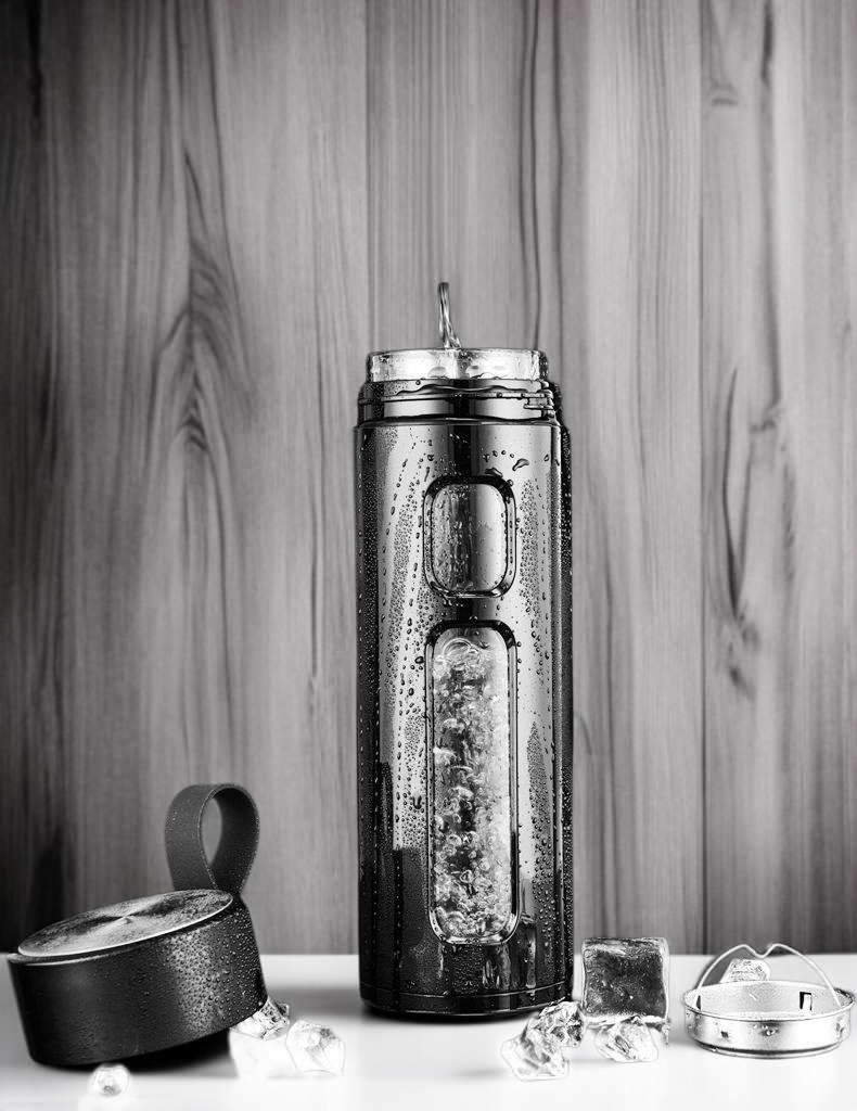 안전한 바닥 디자인의 유리 물컵 확대 이미지