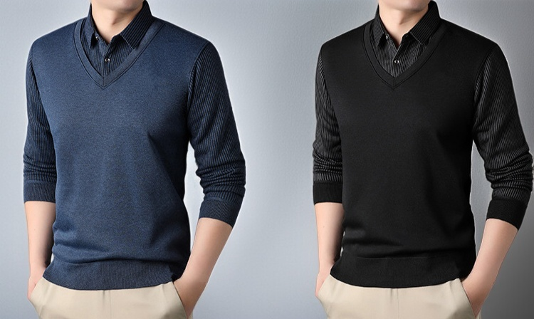 남성용 따뜻한 스웨터 세트