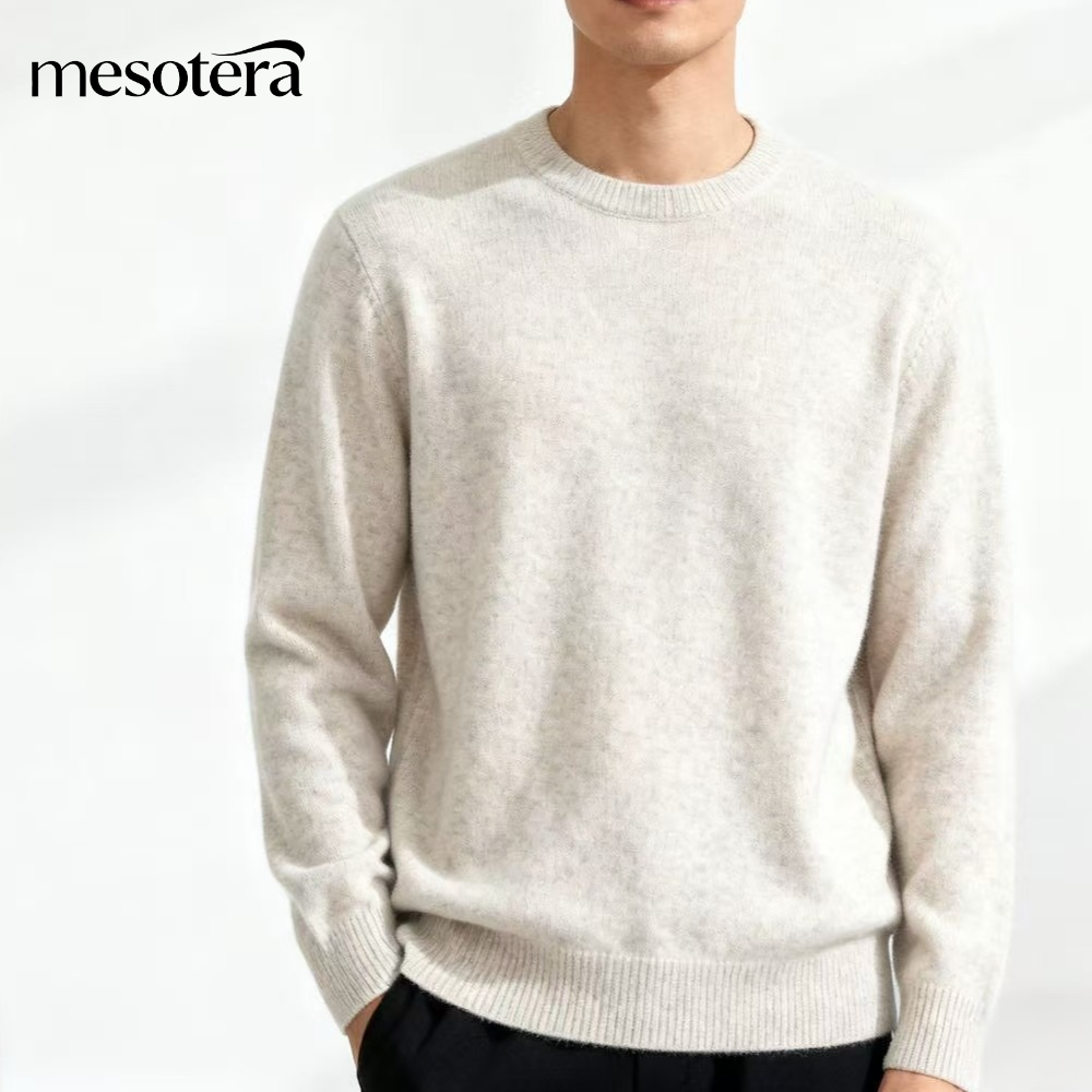 秋冬用高級クルーネックセーター（メンズ）、スリムフィット、暖かい、無地、万能、新作カジュアルベースレイヤーニットウェア