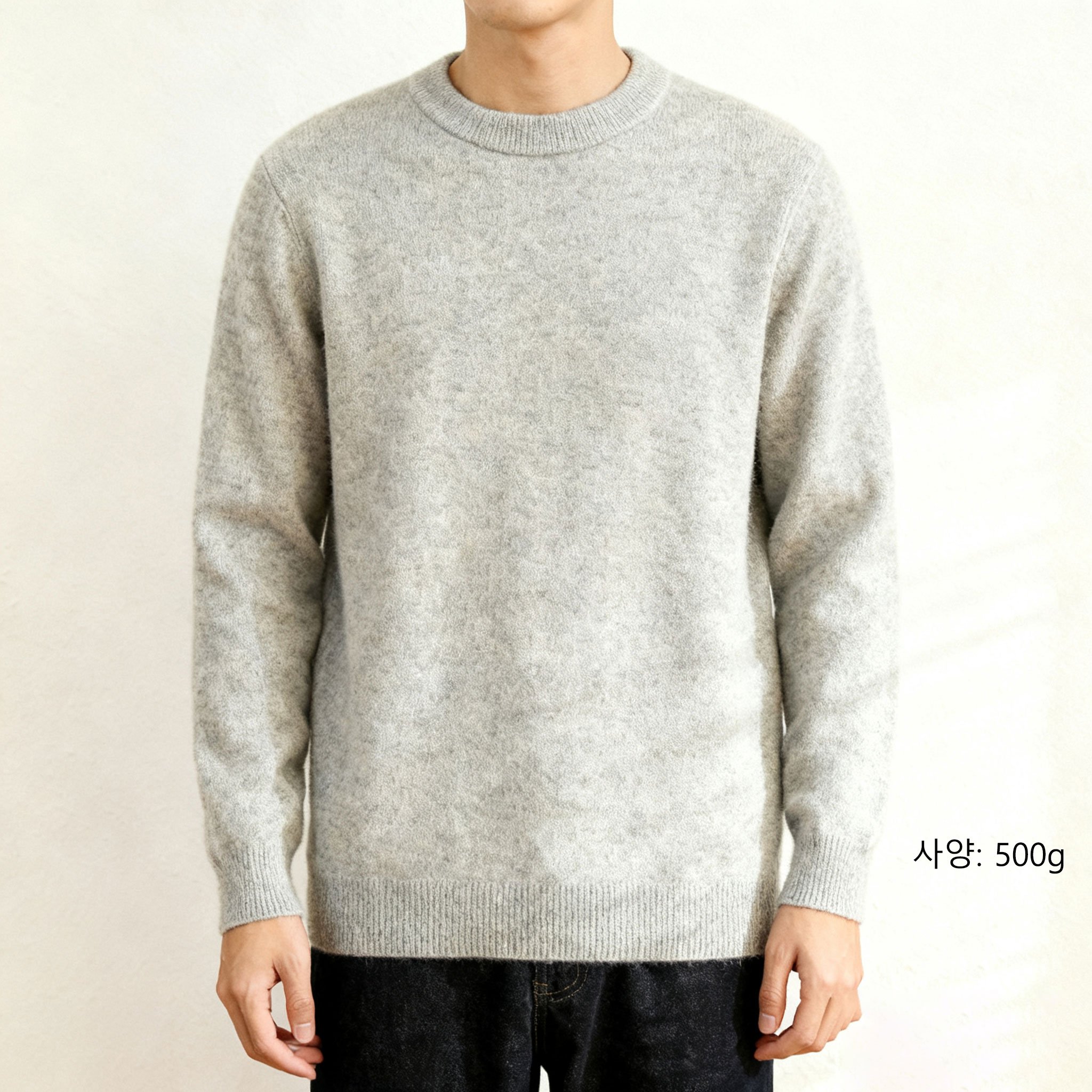 베이직 라운드 니트 착용샷