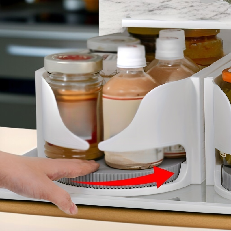 Household Rotating Organizer with Safety Pad for Seasoning, Beverage, and Beer