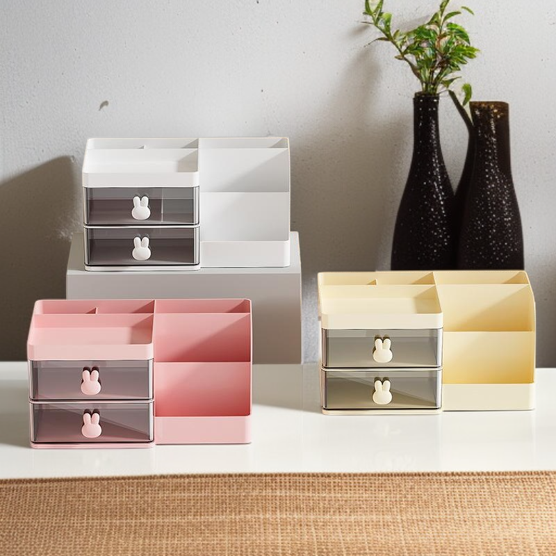 카툰 다중 칸 데스크탑 수납함