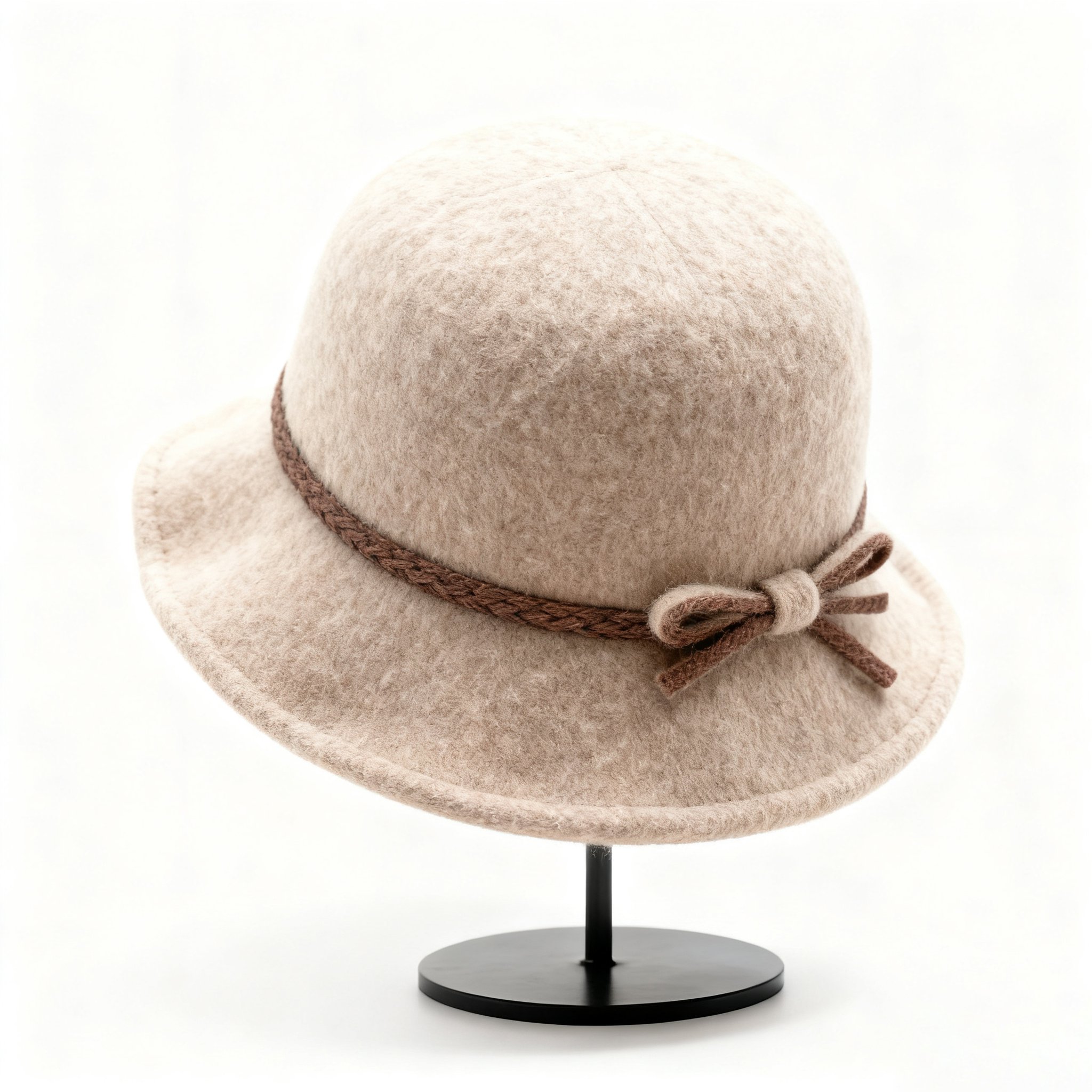  우아한 리본 와이드 햇 