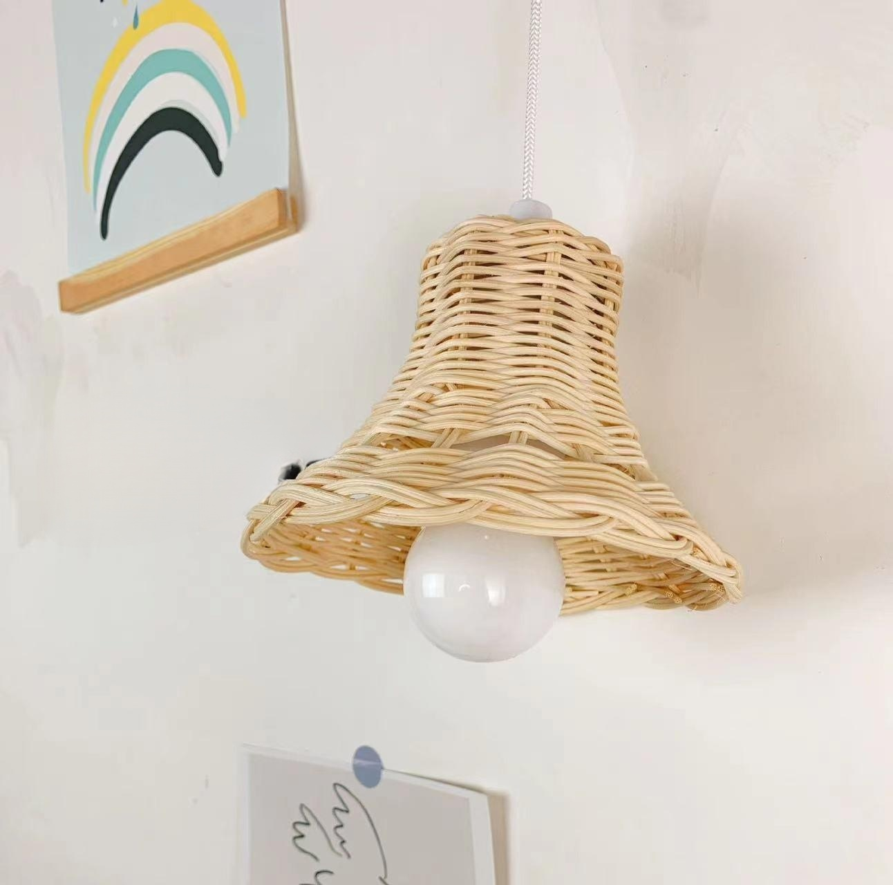 Lámpara colgante escandinava de ratán