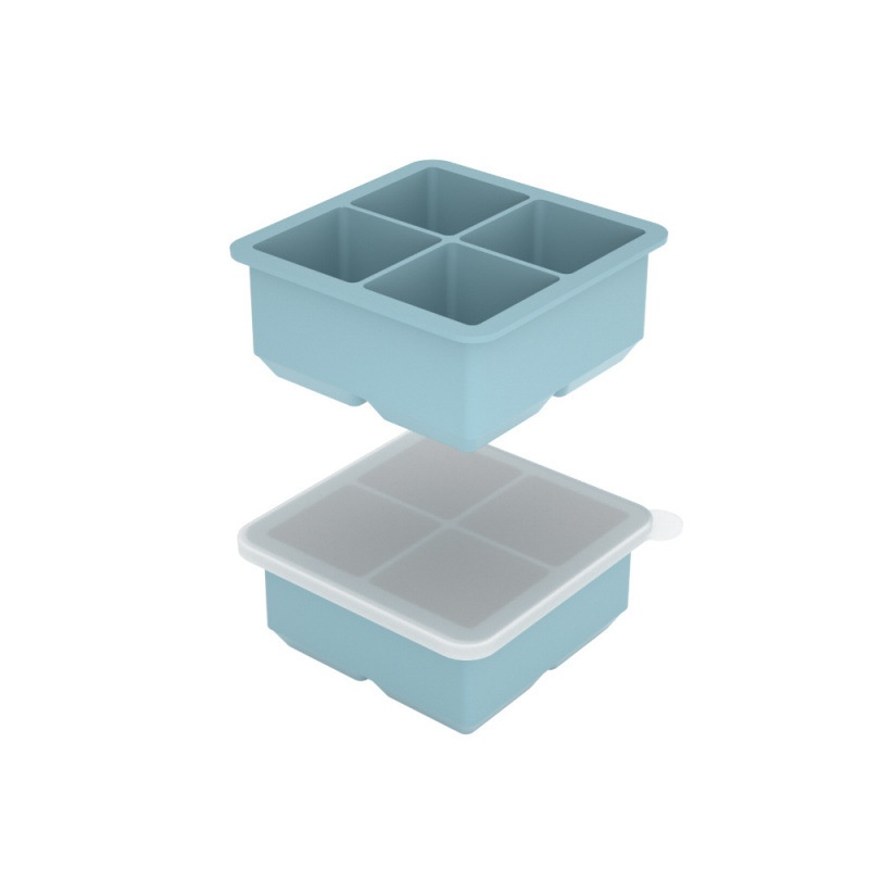 Household 4-Grid Ice Cube Tray with Lid
