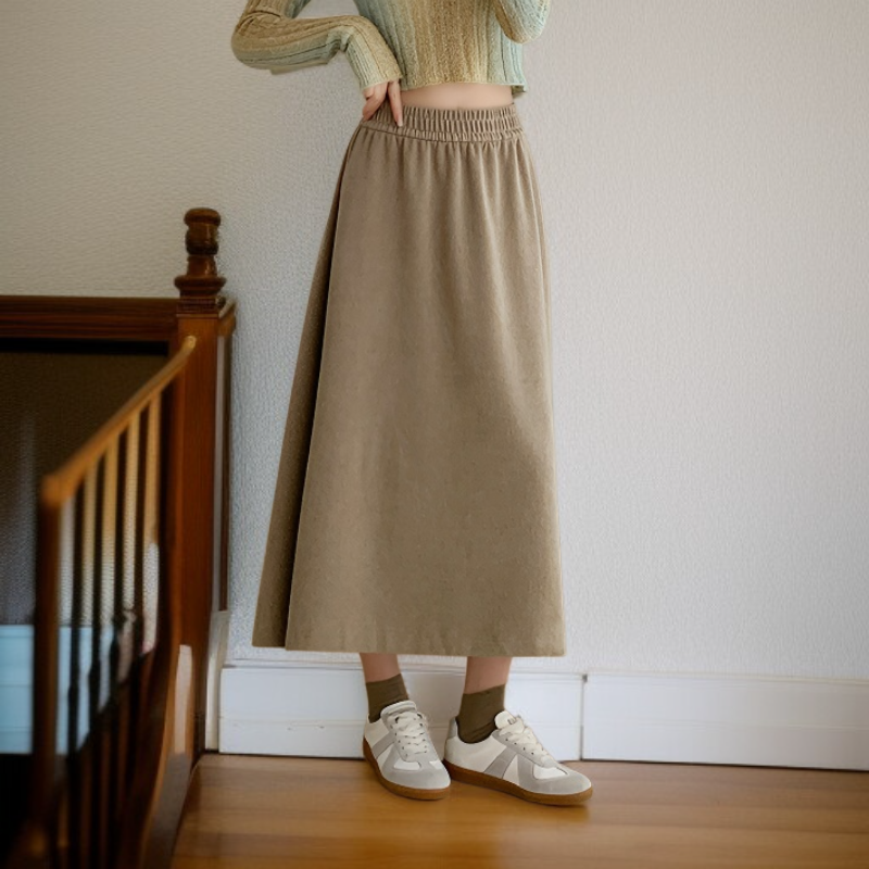 コットンフリースのミディスカート