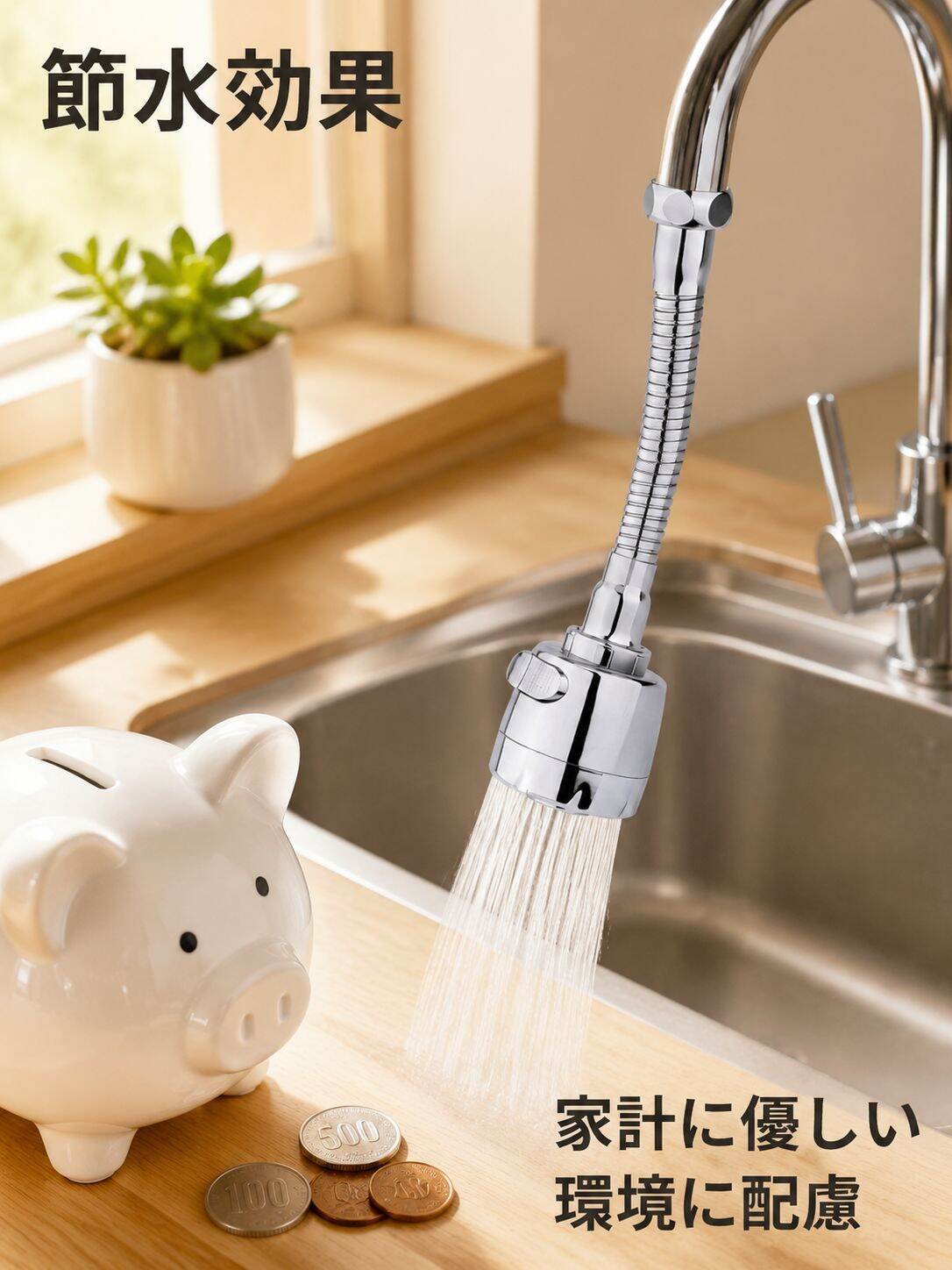 加圧式キッチン節水飛沫防止蛇口延長器