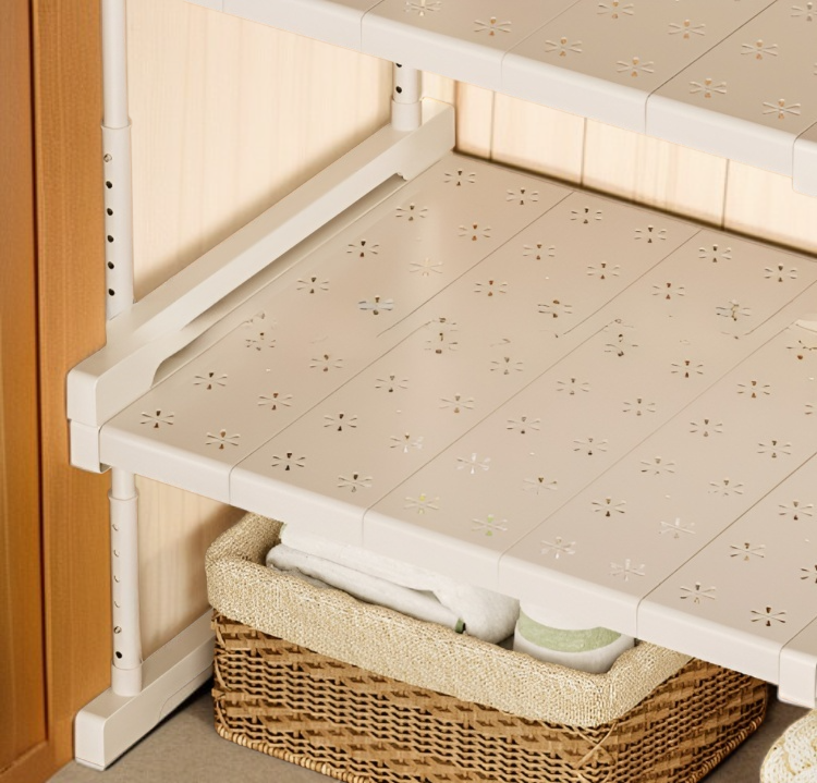 Easy install layered rack for closet organization