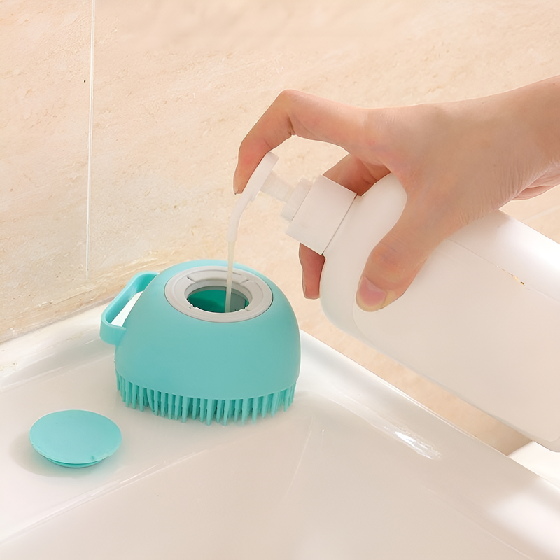 Silicone Pet Bath Brush for Cleaning and Massaging