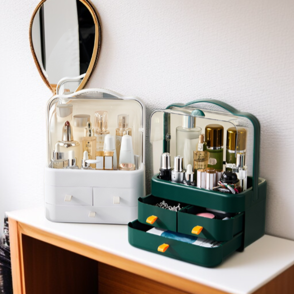 Large Capacity Dustproof Makeup Storage Rack Desktop Lipstick Skincare Organizer for Home