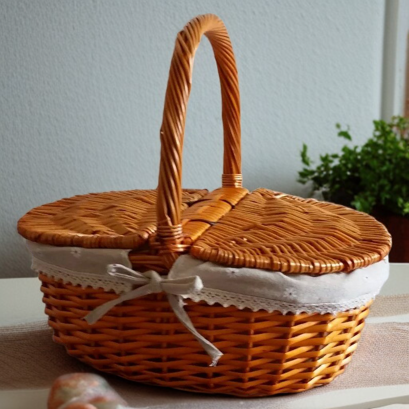 커다란 라탄 피크닉 바구니