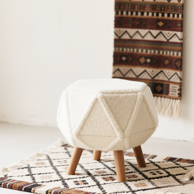 플러시 원형 스툴 세트 (2개)