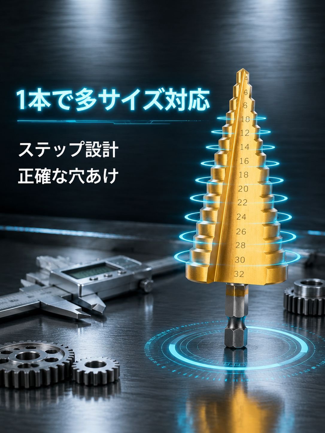 多機能パゴダ型ドリルビット、プロ仕様の穴あけ・衝撃ドリルビット。