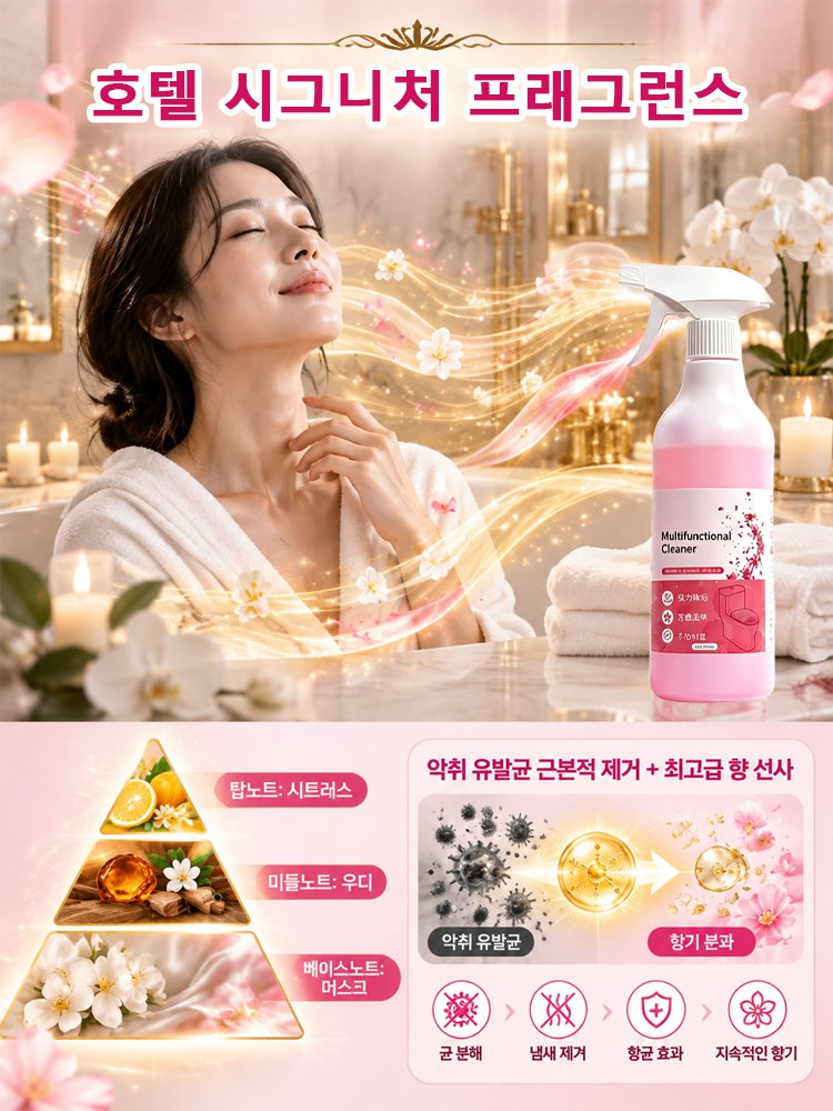 문지를 필요 없이 뿌리는 향기로운 욕실 청소 세정제 스프레이