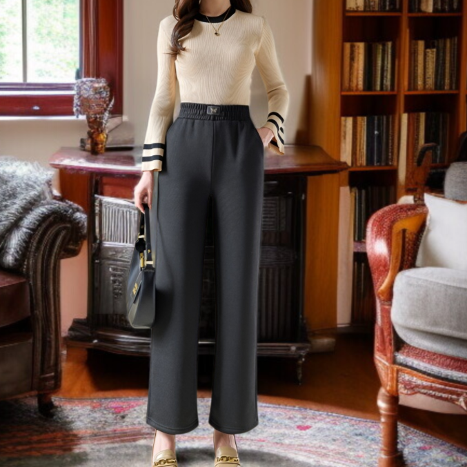 여성 캐주얼 패션 기모 도톰 와이드 팬츠 쉬넬 캐주얼 팬츠 추동 기모 와이드 팬츠 코듀로이 캐주얼 팬츠