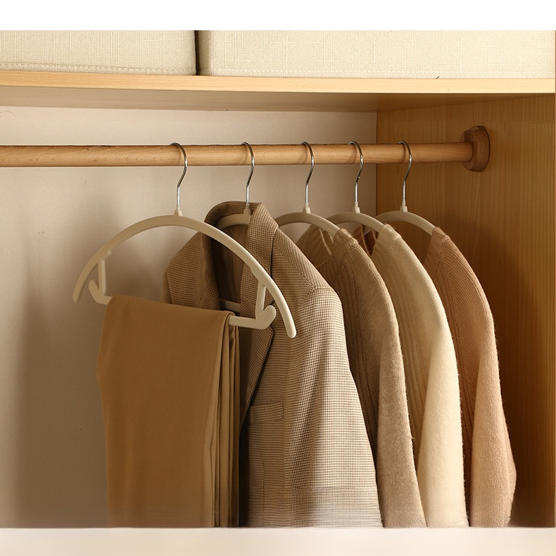 塑膠衣架植絨防滑無痕衣撐天鵝絨晾衣架