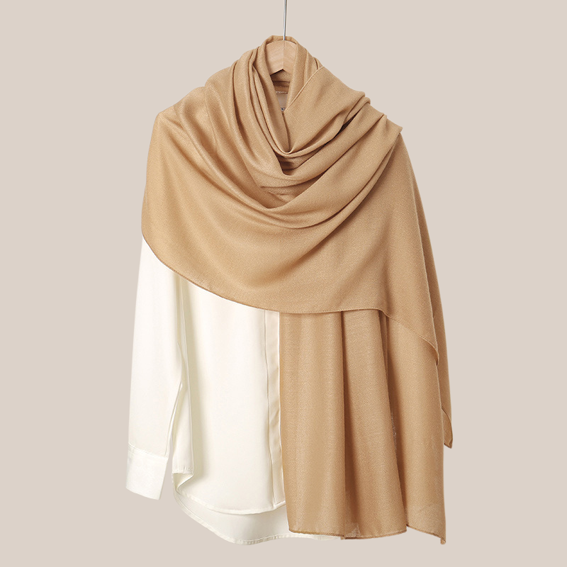  Bufanda de lino para mujer, color sólido