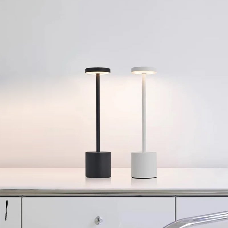 Rechargeable LED cordless desk lamp with stepless dimming