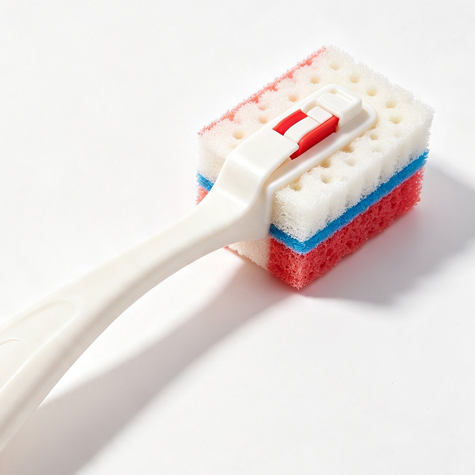 Long-handled sponge cleaning brush