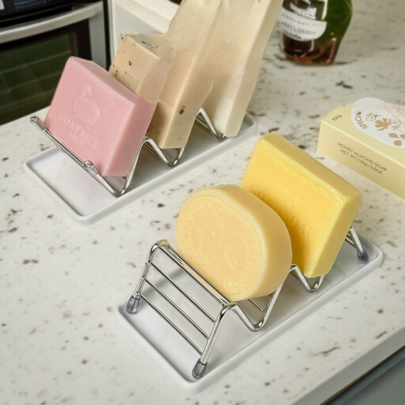 浴室ステンレス手洗い台用石鹸ケース・水切り棚