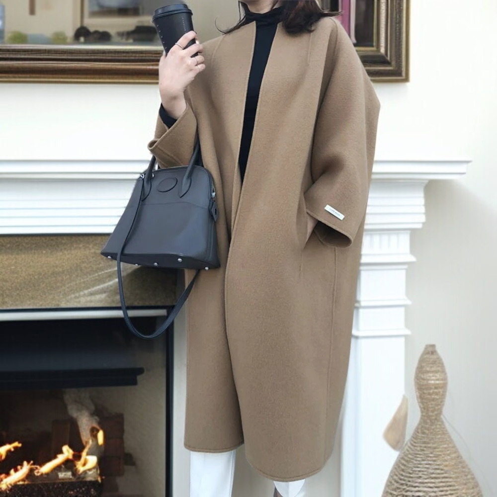 업그레이드 루즈핏 기질 통근 코트 일자 솔리드 코트 심플 기질 통근 코트