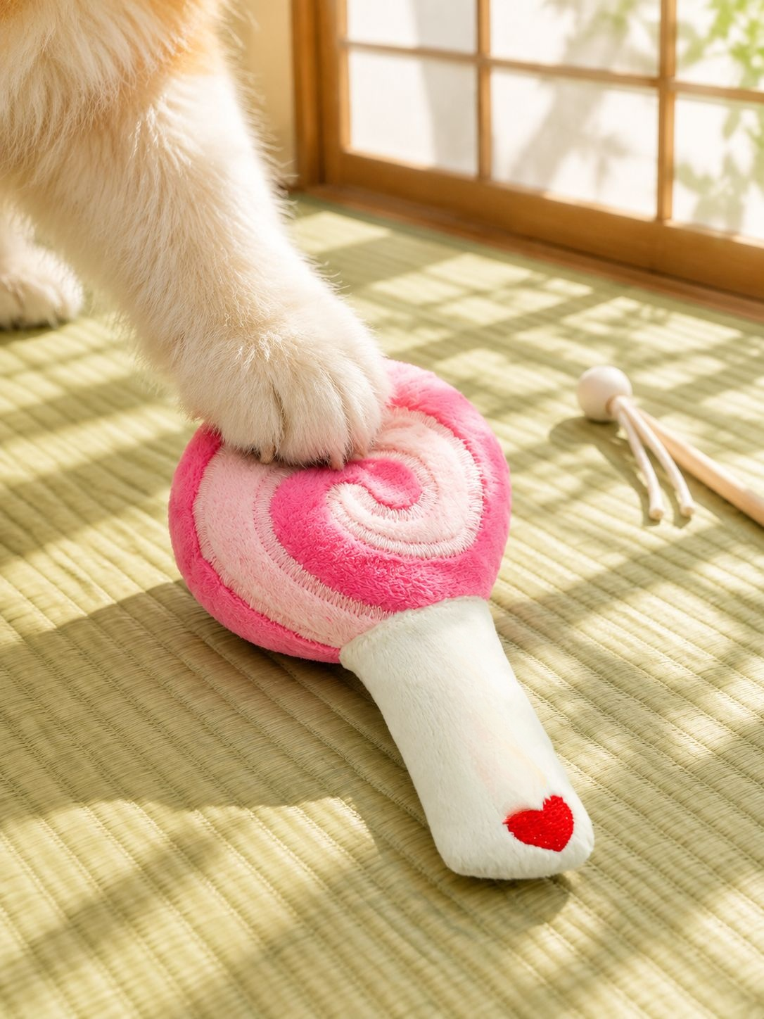 犬用ペットおもちゃ ロリポップ型ぬいぐるみ